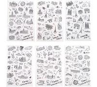 6 planches de stickers autocollants Tour du Monde pour décorer vos smartphones, tablettes , PC, MacBook , agenda , mug ou autres objets G