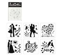 6 Pochoirs En Forme De Cœur Modèles PET Pour Projets Artistiques Et Activités En Classe Et Adultes Peinture Ajourée Modèle De Couple Dessin