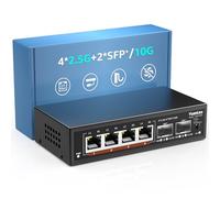 6 Port 2.5G Switch Ethernet Umanaged, 4 x 2.5G Base-T Ports, 2 x 10G SFP, Métal, sans Ventilateur, Commutateur Réseau YuanLey 10/100/1000M/2.5Gbe pour AP sans Fil, NAS, PC, Montage Mural