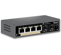 6 Port Unmanaged 2.5G Ethernet Switch with 4 RJ-45 Base-T 2.5G Ports,2 SFP + 10G Ports,100/1000/2500Mbps Auto Negotiation Speed,One-Touch VLAN,Plug & Play,No