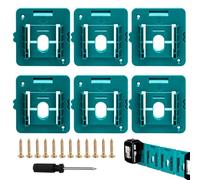 6 Porte-Batterie Mural pour Makita, avec 12 Vis et 1 Tournevis Cyan Bleu