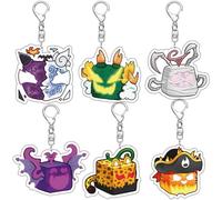 6 Porte Clés Blox Fruit Jeux Figurine Cosplay Accessoires Mignon Acrylique Keychain Merch