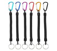 6 Porte-Clés en Spirale, Boucle De Suspension pour Ligne Téléphonique Perdue, Porte-Clés À Ressort Multifonction, Adapté Aux Téléphones Mobiles, Portefeuilles Et Clés.