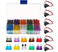 6 Porte Fusible 12v Etanche + 100 Fusibles Standard Voiture, Bst4U Porte Fusible Voiture ATC/ATO en ligne Standard 14AWG avec Couverture Imperméabl pour Auto/Camion/Moto (2/3/5/7.5/10/15/20/25/30/35A)