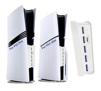 6 Ports USB Hub for PS5 Pro/Slim Console, High-Speed Expander Hub Charger Port with 4 USB-A 2.0 + 1 USB Charging Port + 1 Type C Port, Compatible with PlayStation 5 Pro/Slim Front Jacks