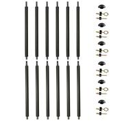 Lot de 6 poteaux de Filet de sécurité Ø25mm pour Trampolines avec Mousse, visserie et Capuchon (Longueur Totale 215cm)