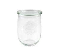 Weck Bocaux RR100 – 6 pots fraîcheur en verre, forme tulipe 1 L, accessoires, carton transparent
