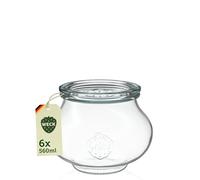 6 pots fraîcheur, verre RR80 Bijoux Forme 500 ml Accessoires avec choix original Réveil dans le carton transparent