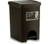 6 Poubelles à pédale Elegance Marron Plastique 20 L