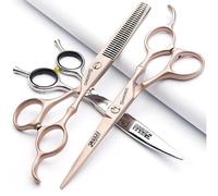 6 pouces / 7 pouces Ensemble tondeuse à cheveux, coupe de cheveux, ciseaux minces sharonds 440c noir (6 pouces 3 pièces-A)