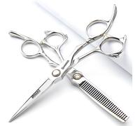 6 Pouces Ciseaux De Coiffure Professionnels Japonais 440c Avec Ciseaux À Effiler, Boîte À Ciseaux, Ajusteur De Peigne(6 Pouces 2 Pièces-B)[Cis6160276]