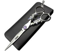 6 pouces Coiffure pour ciseaux de coiffure Violet Gem Cheveux fin Ciseaux japonais en acier inoxydable Ciseaux de coiffure outils