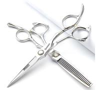 6 pouces Sharonds Ciseaux de coiffure professionnels japonais 440C avec ciseaux à effiler, boîte à ciseaux, ajusteur de peigne(6 pouces 2 pièces-B)