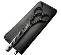6 pouces Titanium Noir Barber Ciseaux à effiler Cheveux Professionnel Ciseaux de coiffure japonais
