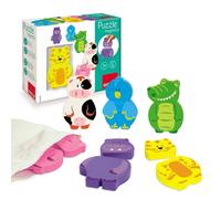 Puzzles magnétiques Interchangeables - GOULA - Animaux colorés en bois - Mixte - A partir de 1 an