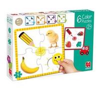 Goula – Puzzle 6 couleurs en bois et carton pour apprendre les couleurs dès 2 ans (53475)