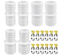 6 raccords de tuyau de piscine, raccord rapide de tuyau Ø 32/38 mm adaptable 32 à 38 mm, accessoires de tuyau pour lave-linge, aspirateur de piscine (avec colliers de serrage métalliques)