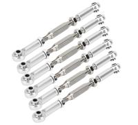6 raccords servo en aluminium de 81 mm réglables, kit de barre d'accouplement pour 1/10 RC Truck, accessoires en argent
