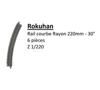 6 rails, courbe R 220-30°, R033, - ROKUHAN R033 - Z 1/220
