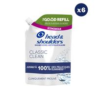 6 Recharges de Shampoings Classic 550ml - Head & Shoulders