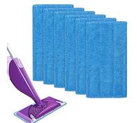 6 Remplacement Lingettes Reutilisable pour Swiffer WetJet Spray Balais Lavables en Microfibre pour le Nettoyage des Sols(Bleu (4pcs)) (A)