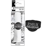 6 ronds de serviette anniversaire noir Noir G