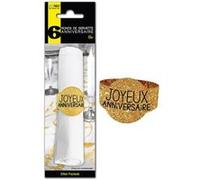 6 ronds de serviette anniversaire or Jaune G
