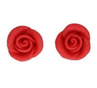 6 roses rouge pâte d'amande - cakesupplies f50425 Rouge G