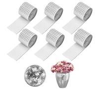 6 Rouleau Miroir Mosaique Loisir Creatif Autocollant, Mosaique Miroir Adhesif 5 x 5 mm, Autocollants Boule Disco en Verre, Stickers Miroir Adhésif, pour Bricolage et Décoration (argent)