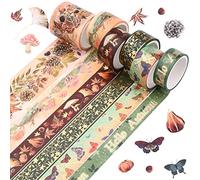 6 Rouleau Rouleaux de Ruban Adhésif Automne Masking Tape Automne Citrouille Feuilles D'érable Ruban de Papier Artisanat Adhésif Masquage Inscriptible Rubans Décoratifs pour Scrapbooks Emballage Cadeau