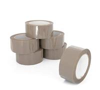 6 Rouleaux adhésif emballage silencieux Marron havane ou transparent 48 mm x 100 mètres rouleau Adhésif polypropylène (pp) silencieux de 35 microns(marron)