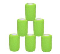 6 Rouleaux Bandage Autoadhésif Bande Cohésive Elastique Compresses non Tissées Strapping Immobilisation pour Poignet Genou Cheville Pied et Main 7,5 cm x 4,5 m (Vert)