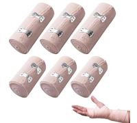 6 Rouleaux Bandage Medical,Bandes Élastiques De Compression Avec Clips Métalliques,Bande Genoux,Pour Les Poignets,Les Chevilles et Les Genoux (7,5 cm et 10 cm De Large)