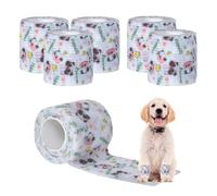 6 Rouleaux Bandage Vet Wrap Auto-Adhésif - Pour Chiens, Chats et NAC (Soins Plaies/Post-Op), Usage Humain (Poignet, Cheville, Entorse) - Bandage Cohésif Sans Latex (5CM*400CM, Motif panda)