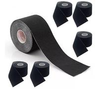 6 rouleaux de 5cm x 5m kinésiologie ruban KT muscle stretch soutient le mouvement physiologique (Noir)