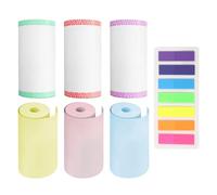 6 rouleaux de papier d'impression, 1 autocollant d'index, rouleau de papier thermique couleur, mini imprimante thermique, papier d'impression de tickets de caisse, papier d'impression général