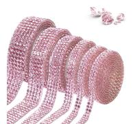 6 Rouleaux de Ruban de Strass Auto-Adhésif, 5 Tailles de Strass Adhésif Ruban de Paillettes Colle à Strass de Paillettes Autocollant pour le Bricolage L’artisanat L’emballage Cadeau 1 Yard Par Rouleau