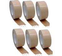 6 rouleaux de ruban d'emballage papier 50mm x 50m, RENFORCEMENT DES FILS - 130µ - Forte force d'adhérence avec caoutchouc naturel, ruban adhésif écologique en papier kraft - ruban adhésif durable pour