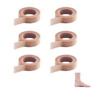 6 Rouleaux De Ruban Microporeux Autocollant, 1.25cm X 9.14m Micropore Sparadrap Bande,Ruban Flexible Couleur Peau Micropore Tape Pour Le Soin Des Plaies De La Peau Extensions De Cils Cosmétiques Sport