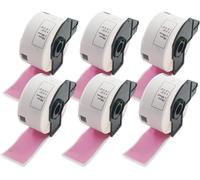 6 Rouleaux DK-11208 Grandes Étiquettes d'Adresse Compatible avec Brother,38mm x 90mm,2400 Étiquettes Couleur Rose pour Imprimantes d'Étiquettes QL Brother