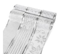 6 Rouleaux Ruban Bord Filaire de Noël à Paillettes, 6,3cm Ruban de Noël Large Argent Motif Fleur Flocon de Neige Ruban pour Arbre de Noël l'Artisanat Emballage Cadeau (Longueur Totale 33m)