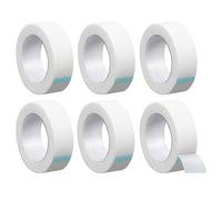 6 Rouleaux Ruban de Peau Flexible, Micropore Sparadrap Chirurgical Médical Bande 1,2cm x 9m, Auto-Adhésif Bande de Soutien Respirante pour le Nez Extensions de cils Blessures Gonflement Sports, Blanc