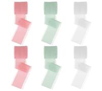 6 Rouleaux Ruban en Mousseline de Soie, 4 cm x 5 m Ruban de Soie Mousseline, Ruban Cadeau à Franges, Ruban Polyester pour Décoration de Mariage Bouquet, Total 30 m, Ruban Vert Blanc Rose