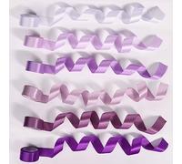 6 Rouleaux Ruban pour Bouquet de Fleurs, 25mm x 4,57m Satin Double Face, Ruban de Mariage Ruban Satin Violet pour Mariage, Décoration Artisanale, Baby Shower, Fêtes (6 Couleurs)