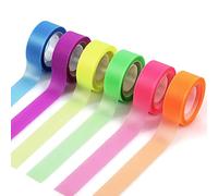 6 Rouleaux Ruban Surligneur avec Bords Dentelés, 1,8cm x 10m Ruban Adhésif Coloré Amovible Transparent Ruban Fluorescente Classe Fournitures de Bureau pour Étudiants Enseignants Marquage de Notes
