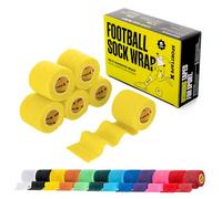 6 Rouleaux SPORTTAPE Bande cohésive jaune 5 cm x 4,5 m | Bandage auto-adhésif élastique football pour chaussettes et protège-tibias | Compression légère, maintien sportif & vétérinaire professionnel
