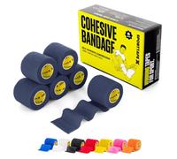 6 Rouleaux SPORTTAPE Bande cohésive marine 5 cm x 4,5 m | Bandage auto-adhésif élastique football pour chaussettes et protège-tibias | Compression légère, maintien sportif & vétérinaire professionnel