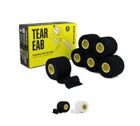 6 Rouleaux - SPORTTAPE Déchirable EAB - 5 cm x 4,5 m - Noir | Bande élastique adhésive déchirable | Bande pouce haltérophilie | Rugby & foot | Strapping poignet, cheville & oreille