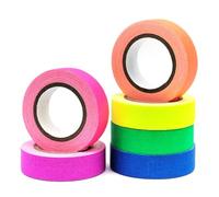 6 Rouleaux UV Fluorescente Néon Ruban Ruban Adhésif Fluorescent pour Lumière Noire Glow in the Dark Tape 6 Couleurs 15mm * 5m Pour Décorations de Vacances Halloween Fête L'artisanat
