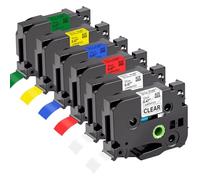 6 Rubans étiquettes compatibles Brother TZe-131/231/431/531/631/731, 12 mm | Compatible pour PT-H107B PT-P710BT PT-H100LB PT-E110 H100R D210 H200 H110 D400 1000 1250 H101C D200 D600VP